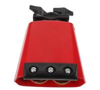 ibasenice Red Metal Cowbell with Black Muffler Strip Mountable Drum Accessory for Controlled Muted Tones Wear-resistant Percussion Cowbell Attachment for Practice and Live Performances