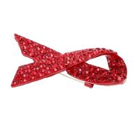 ibasenice Red Ribbon Cancer Brooch Pin Alloy Lapel Pin with Rhinestone for Breast Cancer Awareness and World Aids Day Support Easy to Wear Symbolic Badge Spreading Care and Positive Energy