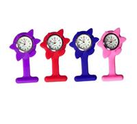 ibasenice Red Sunflower Silicone Nurse Pocket Watch Hanging Fob Watch for Doctors Delicate Design Read Healthcare Accessory