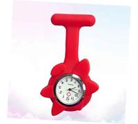 ibasenice Red Sunflower Silicone Nurse Pocket Watch Medical Hanging Fob Watch for Doctors Delicate Design Read Healthcare Accessory