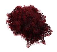 ibasenice Red Synthetic Fiber Ponytail Wig with Bangs, High Puff Curly Hairpiece for Party and Costume Use, Bouncy and Shape-maintaining Hair Extension Suitable for Adults