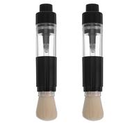 ibasenice Refillable Pressed Powder Brush Set Nylon and Artificial Fiber for Women 2 Pcs Portable Makeup Brushes, Not Easy to Deform or Break, for Travel and Daily Use
