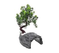 ibasenice Reptile Hide Stone Cave Resin Reptile Pet Hide Cave for Terrarium Resin Rocks Craft