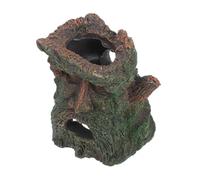 ibasenice Resin Hollow Tree Trunk Aquarium Decor with Multiple Hideouts for Fish and Shrimp Natural Stress-reducing Habitat for Turtles and Reptiles Intricate Twisted Human Face Design