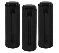 ibasenice Retractable Belt Barrier Plastic round Cylinder Shape 3pcs with Secure Mechanism and Quick Deployment for Crowd Control and Queue Management for Outdoor and Exhibitions
