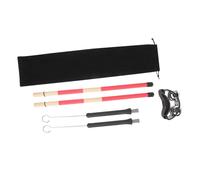 ibasenice Retractable Wire Drum Brush, Metal and Bamboo Drumstick Accessory, Multi-use for Drum Practice, Easy to Carry, Black, Beginner Friendly