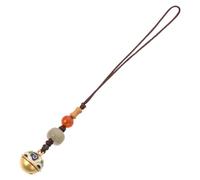 ibasenice Retro Design Brass Mobile Phone Pendant with Adorable Bell Charm, Practical DIY Making Pendant for Keyholder and Mobile Phone Decoration Random Color