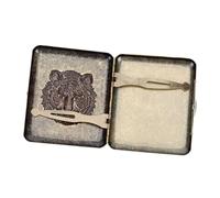 ibasenice Retro Embossed Metal Cigarette Case with Flip Cover Protective Holder for Standard Cigarettes Portable Vintage Tobacco for Men and Business Use
