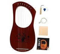 ibasenice Retro Reindeer Piano 7-string Lyre Harp Wooden String Instrument Handheld Harp Musical Present