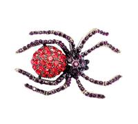 ibasenice Retro Spider Rhinestone Brooch Pin for Women Vintage-inspired Dazzling Crystal Breastpin Fashionable Red Insect Accessory for Wedding Christmas Birthday Party