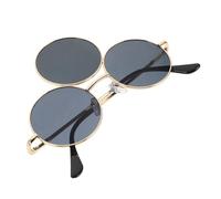 ibasenice Retro Three Circle Crazy Sunglasses Frame Lightweight Novelty Eyewear for Birthday Parties Masquerades and Cosplay Funky Punk Style for Stage Performance and Street Photography