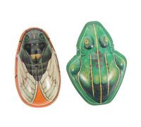ibasenice Retro Tin Cicada and Frog Vintage Playthings with Lifelike Detailing Fun Nostalgic Collectibles for Home Decor Unique Gifts for Adults