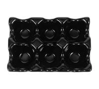 ibasenice Reusable Ceramic Egg Holder Tray for 6 Eggs with Matte Frosted Textured Surface Practical Kitchen Gadget for Household Use