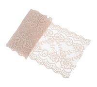 ibasenice Ribbon Fabric Floral Elastic Lace Trim Wide 15cm 1 Stretchy for Soft Beige Elastic Lace Fabric with Floral Pattern Meter Roll Suitable Sewing Clothing Accessories