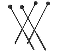 ibasenice Rubber Drumsticks for Percussion Instruments, 2 Pairs of Black Plastic and Rubber Music Instrument Mallets, Xylophone and Marimba Mallets, Safe and Convenient to Hold