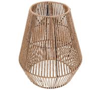 ibasenice Rustic Rattan Lampshade Pendant Lamp Shade with Metal Frame, Easy Installation Decorative Ceiling Light Shade for Dining Room, Bar, Bedroom, Or Study with Creative Handmade Weaving