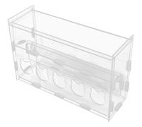 ibasenice Rutin Chicken Feeder with Water Holder, Large Double-layer 5-hole Poultry Feeding Box for Chickens and Quails, Plastic Drinking Trough Suitable for Brooding and Farm Use