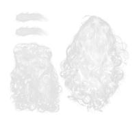 ibasenice Santa Claus Plastic Material with Long Beard and Eyebrows White Wig Cosplay Headdress Props with Fine Workmanship, Safe for Skin, for Fancy Dress and Daily Use