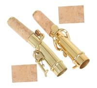 ibasenice Saxophone Accessories Set Soprano Sax Neck Replacement Brass Sax Straight Bend Neck Cork Sheet Included