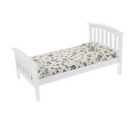 ibasenice Scale Floral Single Dollhouse Bed Miniature Furniture with Mattress and Pillows Elegant Bedroom Decoration for DIY Dollhouse Accessories Realistic Pretend Play