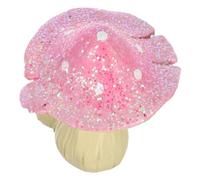 ibasenice Scale Miniature Dollhouse Accessories Pink Resin Mushrooms Decor with Sparkling Finish for Fairy Garden Micro Landscape Enhances Bjd Scenes and Tiny Worlds