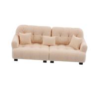 ibasenice Scale Tiny Couch for Playhouses Soft Realistic Furniture with Modern Cream Design Mini Couch for Dollhouse Decor and Creative Play