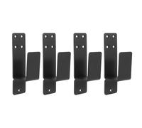 ibasenice Security Barricade Brackets U-Shaped Steel Heavy Duty Black Secure Hold for Shed and Barn Door