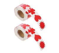ibasenice Self Adhesive Body Tanning Stickers 2 Rolls with 500 Red Paper Decals and Loving Dark Effect for Sunbathing and Decorating Postcards, Suitable for Body Application