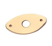 ibasenice Set Guitar Jack Socket Plate Guitar Pickup Jack Plug Oval Shape Glossy Surface Bright Golden Finish Iron Copper Material with Mounting Screws Easy to Install