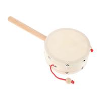 ibasenice Sheepskin Hand Rattle Drum Percussion Instrument for Early Education Promotes Rhythm and Melody Development Ergonomic Design for Playtime Activities
