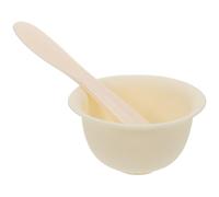 ibasenice Silicone Face Mask Mixing Bowl Set with Applicator for Easy to Apply and Sturdy Use, Lightweight Beige DIY Mask Tool for Facial Skincare Mixing at Home or Salon