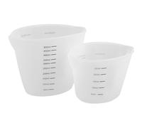 ibasenice Silicone Measuring Cups and Easy Reading Scale with Anti-Scald Handle 2pcs 250ml and 500ml Capacity, for Cooking, Baking and Making Dessert in The Kitchen