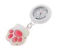 ibasenice Silicone Nurse Pocket Watch White Lightweight Portable Medical Fob Watch with Removable Cover for Healthcare Professionals