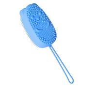 ibasenice Silicone Sponge Bath Brush for Bath with Long Handle, Blue Rubbing Towel with Silica Gel and Sponge Material, Produces Rich Bubbles and Removes Dead Skin for Smooth Exfoliating