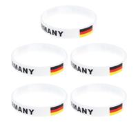 ibasenice Silicone Wristbands 5pcs Country Flag Design White One Size