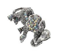 ibasenice Silver Elephant Brooch Rhinestone Alloy Pin Vintage Sparkly Statement Blazer Lapel Accessory Sweater Coat Pin Symbolising Good Fortune Refined Craftsmanship for Christmas Cocktail