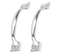 ibasenice Silver Stainless Steel Flush Mount Door Pull Handle 150mm Heavy Duty Sliding Door Handle with Curved Retro Design and Wooden Gates Practical and Stable Pack of 2