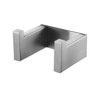 ibasenice Simple Stainless Steel Double Hook Rack for Bathroom Storage | Rust-proof Silver Finish, No-drill Setup for Renters, Compact Hanging Solution in Kitchen or Entryway