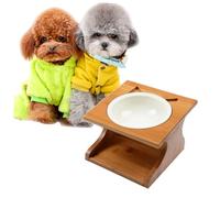 ibasenice Single Wooden Pet Bowl Non Skid for Dogs and Cats Durable Food and Water Feeder Unique Design for Preventing Spills for Kibble and Wet Food