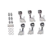 ibasenice Skull Bones Guitar Tuning Keys Chrome Finish Machine Heads Replacement Tuning Pegs for Electric Guitars