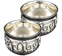 ibasenice Small Metal Wine Cups with Elegant Embossed Design and Wine Gathering 2pcs 30ml Alloy Drinking Glasses Set Reusable Stable and Sturdy Silver Cups for Casual Sipping