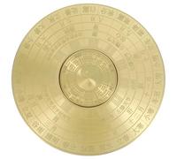 ibasenice Small Retro Brass Chinese Compass with Double-sided Eight Trigrams Design, Lightweight Vintage Style Desktop and Tabletop Decoration for Home and Camping