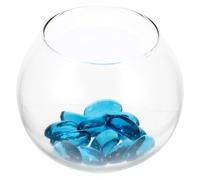 ibasenice Small Round Glass Fish Tank Globe Mini Desktop Aquarium Bowl for Home Office Decoration Transparent Plant Storage Pot for Goldfish and Betta Artistic Miniature Living Tank