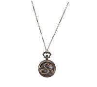 ibasenice Snake Pattern Hollowed-Out Pocket Watch for Adults, Retro Alloy Quartz Watch Pendant Chain, Classic Coffee Finish, Elegant Gift for Everyday Wear