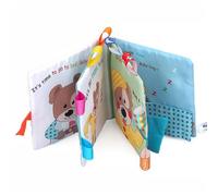 ibasenice Soft Baby Cloth Book Crinkle Fabric for Toddlers Sensory Learning for Infants Educational Plaything Puppies Toddler