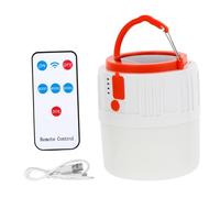 ibasenice Solar Charging LED Lamp Portable Camping Light with Remote Control Level Brightness Solar Panel Powered Emergency Lantern for Outdoor Tent and Night Use