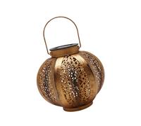 ibasenice Solar Power Iron Hanging Light Outdoor LED Decorative Garden Lantern for Patio Porch with Hollow Pumpkin Design Solar-Powered Landscape Lighting for Outdoor Use