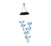 ibasenice Solar Wind Chime Light Multi Functional Outdoor Garden Decor Color Changing LED Hanging Ornament for Yards Patios and Porches Auto Light Up at Night Unique Design