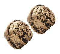 ibasenice Solid Brass Walnut Hand Massage Balls Pair, Chinese Health Exercise Baoding Handballs for Elderly Fitness and Stress Relief, Antique Style Collectible Decor