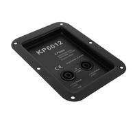 ibasenice Speaker Terminal Plate Iron Junction Box, Sturdy Black Speaker Wire Connector Square Shape and Light Weight, Compatible for Stage Equipment and Occasions
